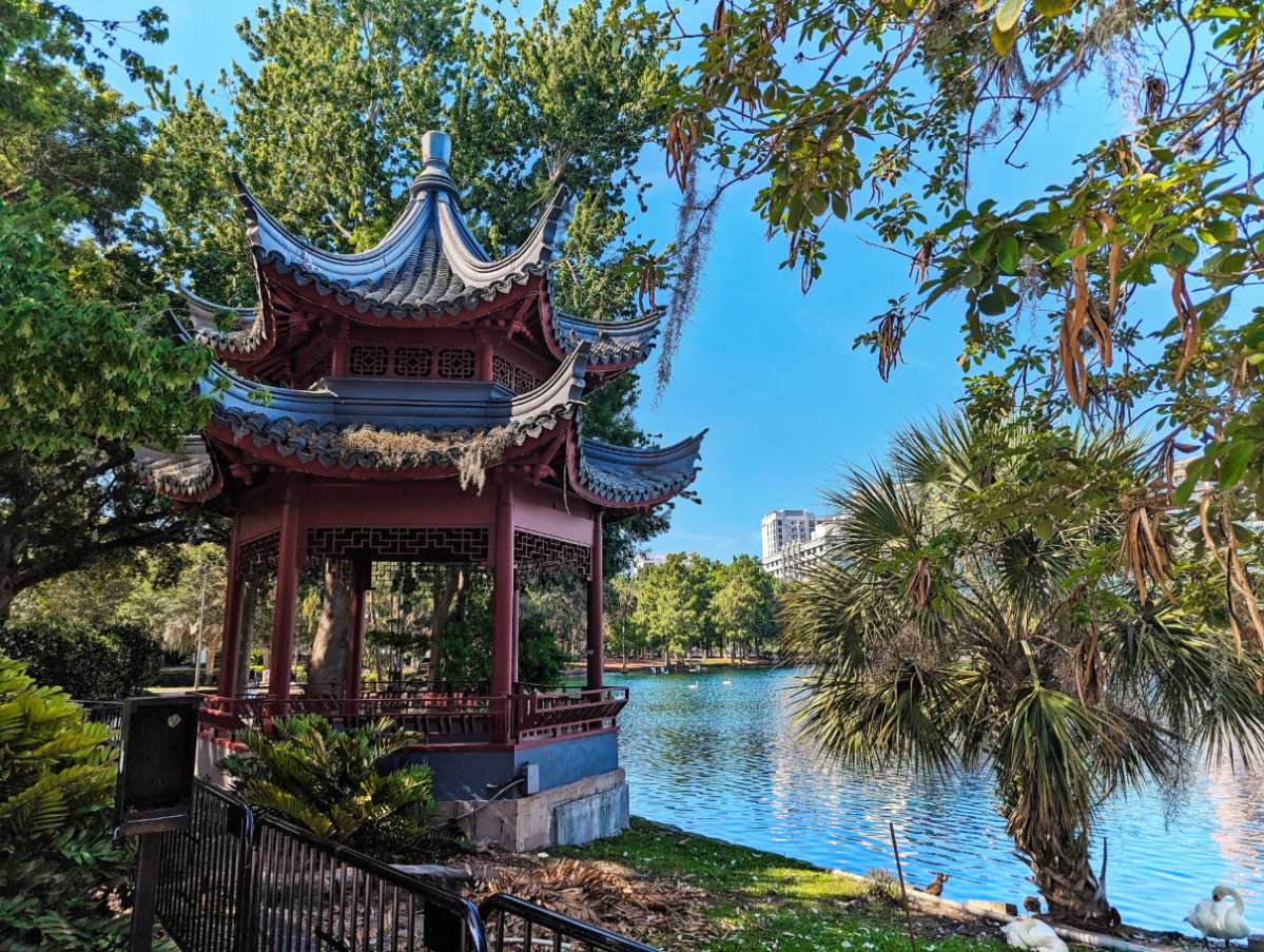 Pagoda at Lake Eola Park in Downtown Orlando Florida 1