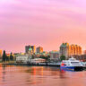 Parliament and Inner Harbour at Sunset from Black Ball Ferry Victoria BC 2