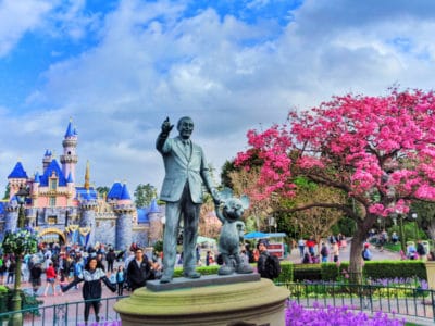 Partners Statue with Cherry Blossoms Disneyland 2020 1