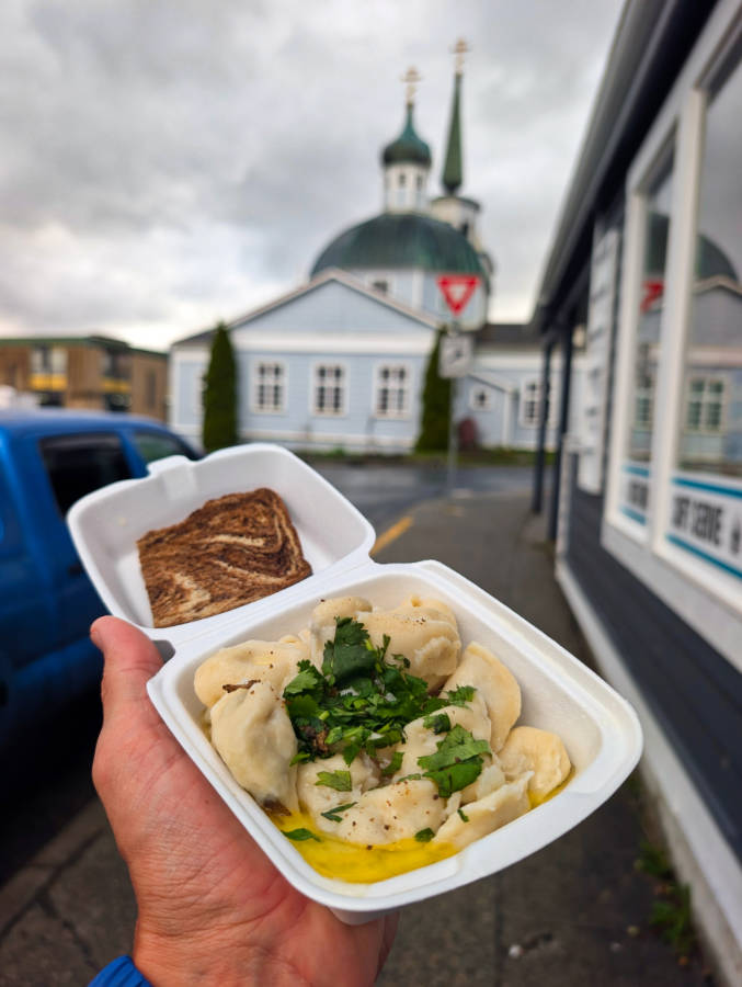 Perogi Russian Dumplings from Pel Meni in Sitka Alaska