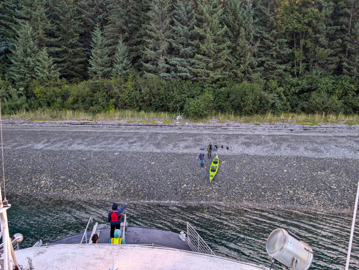 Picking Up Kayakers on Boat Tour in Glacier Bay National Park Alaska 1