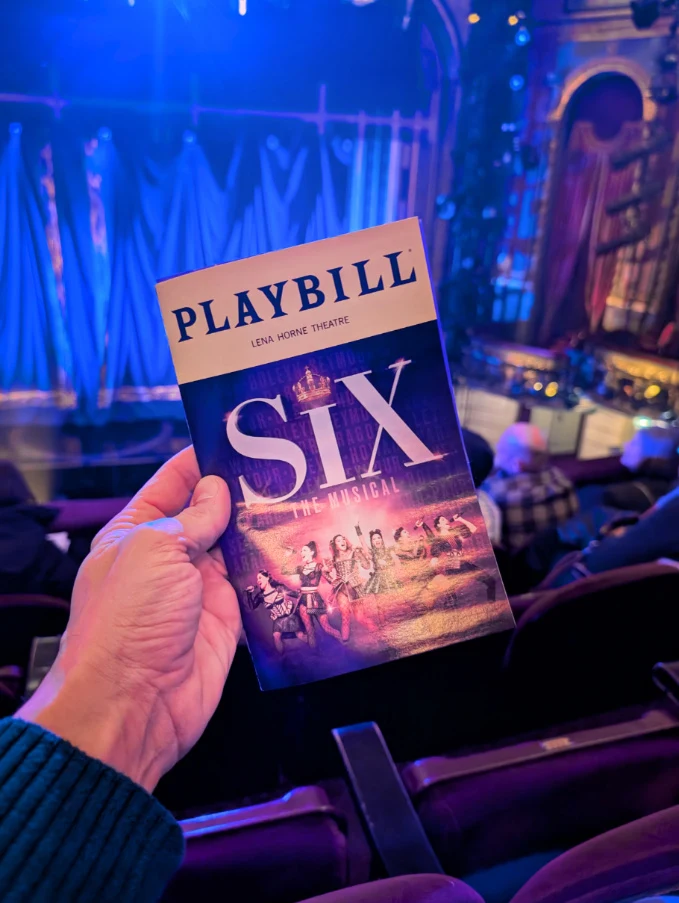 Playbill for SIX on Broadway Lena Horne Theater New York City 1