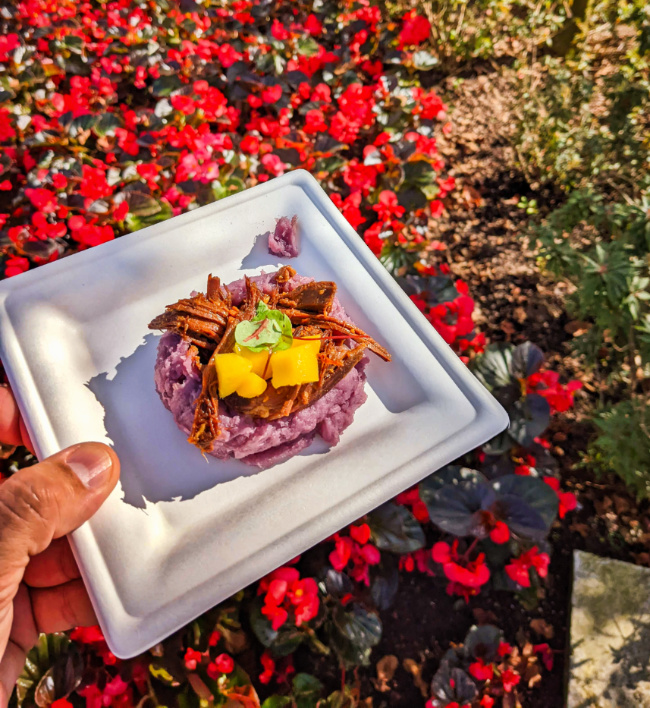 Poi and Kalua Pork at Mele Kamikemaka in EPCOT Disney World Orlando 1