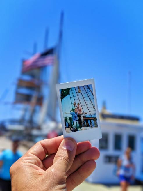 Polaroid on Taylor Family at Maritime Museum Waterfront San Diego California 1