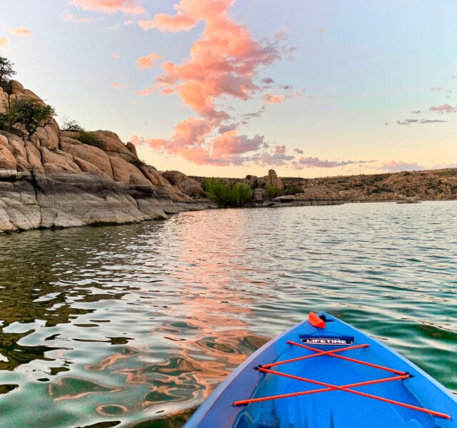 Prescott - tip of blue kayak - photo credit Visit Prescott