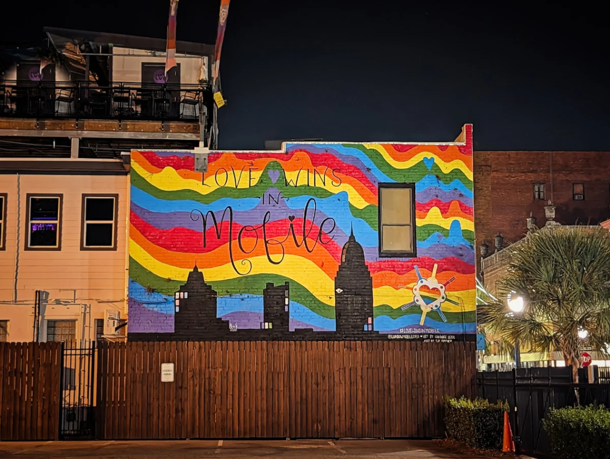 Pride Love Wins Mural downtown Mobile Alabama 2