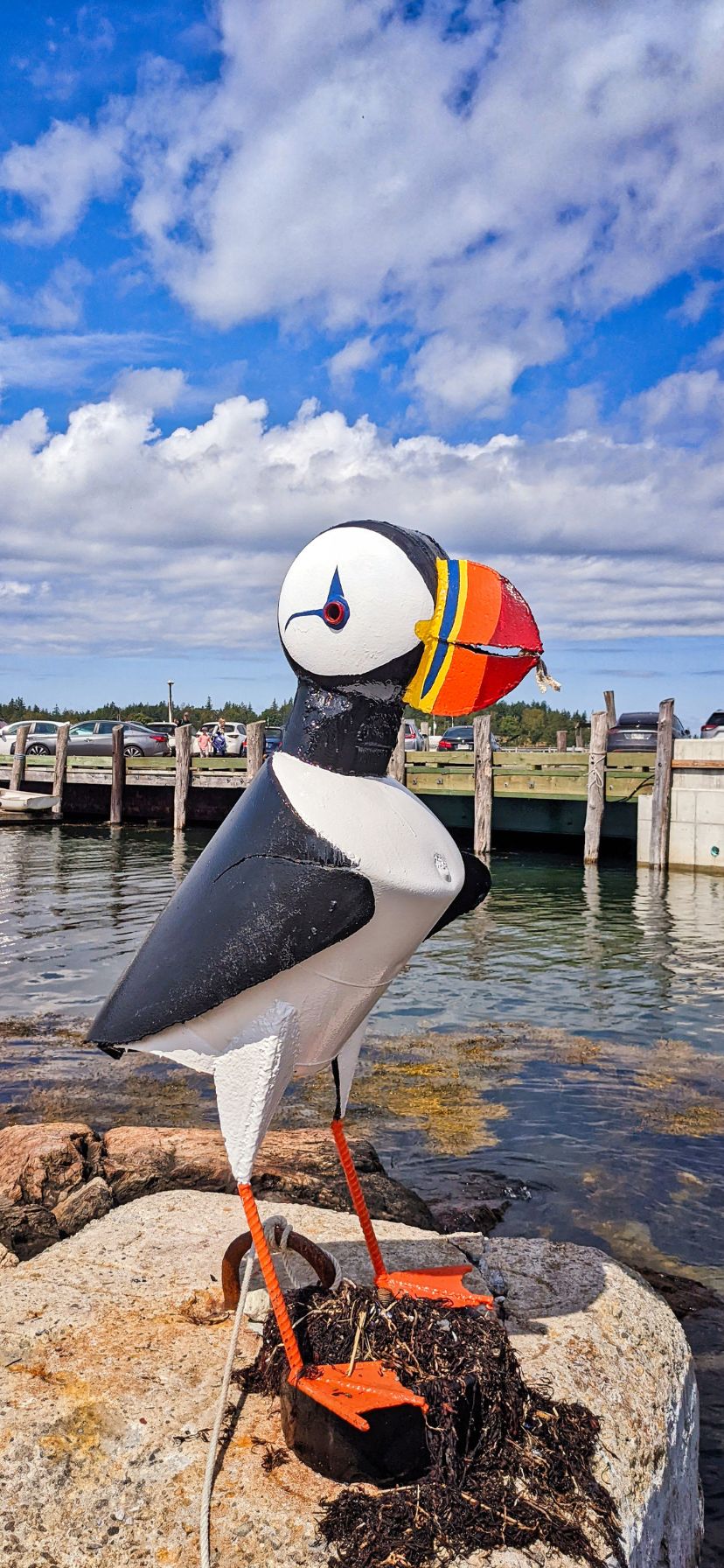 Puffin Statue at Port Clyde Maine Road Trip