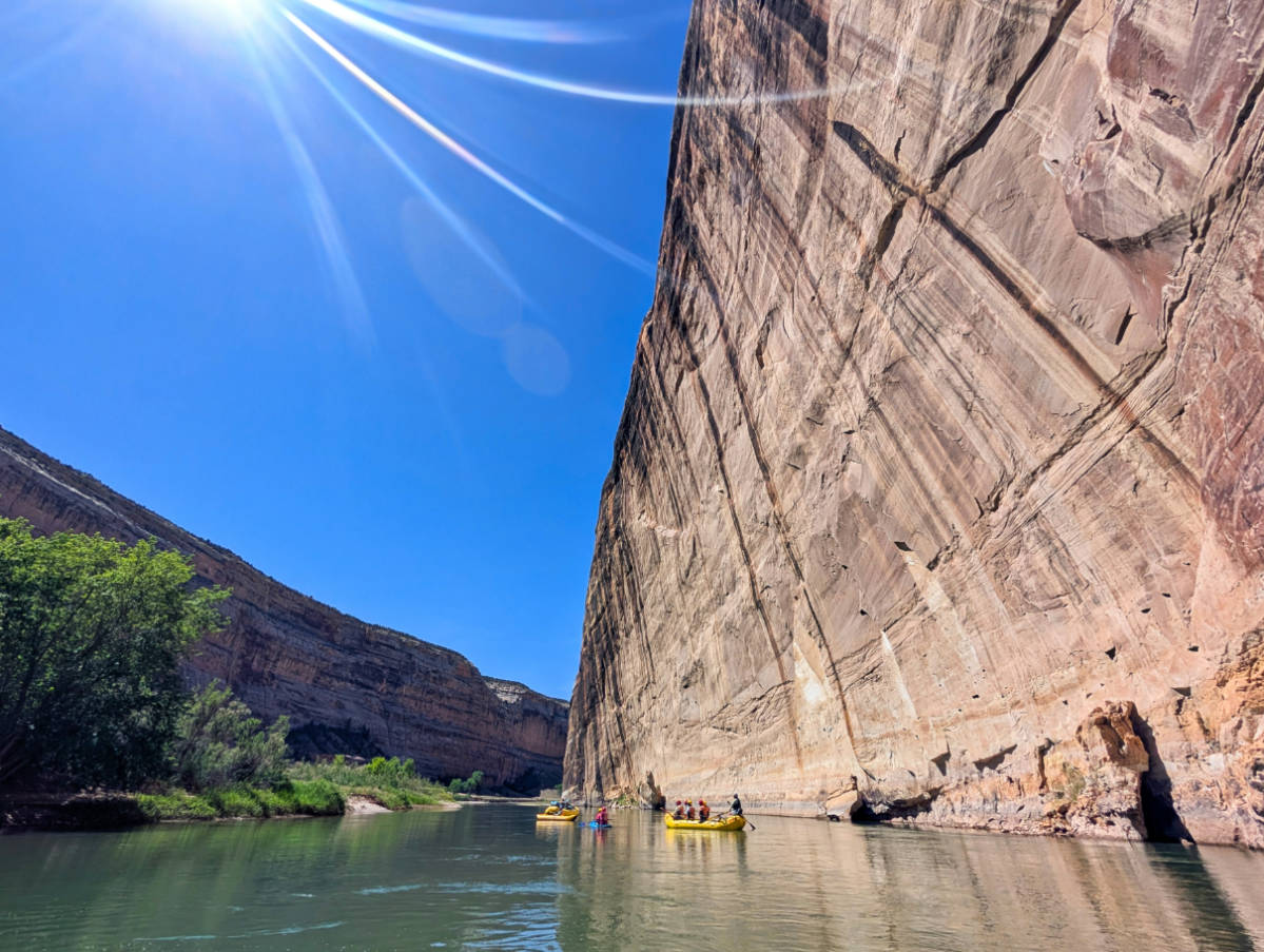 Rafting on Green River in Echo Canyon with OARS in Gates of Lodore Dinosaur National Monument Utah 3