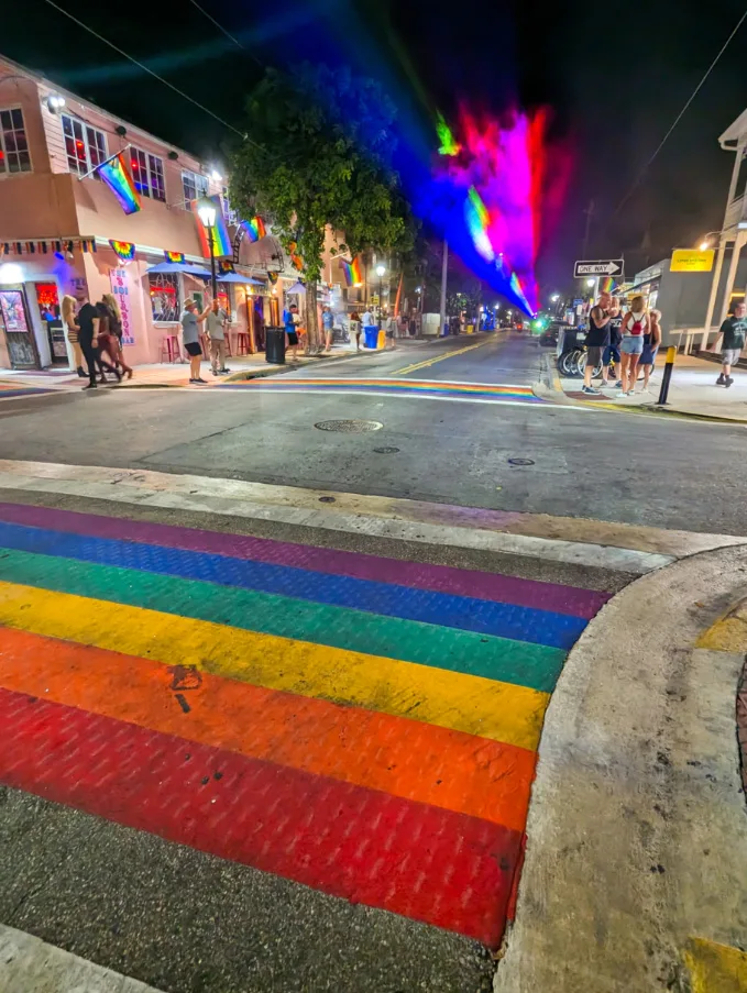 Rainbow Crosswalks and Lasers at Key West Pride Celebration Florida Keys 1