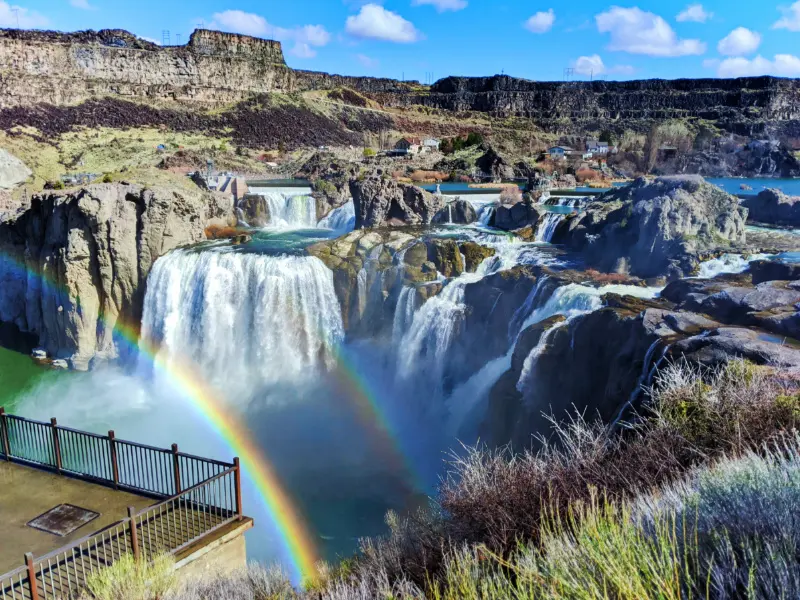 Rainbow over Shoshone Falls State Park Twin Falls Idaho 2