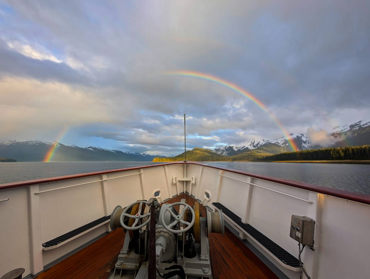 Rainbow over mountains and Mist Cove with the Boat Company Southeast Alaska 4