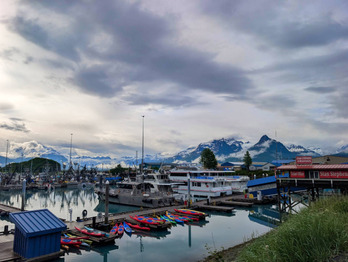 Reflections in Harbor Marina in Valdez Alaska