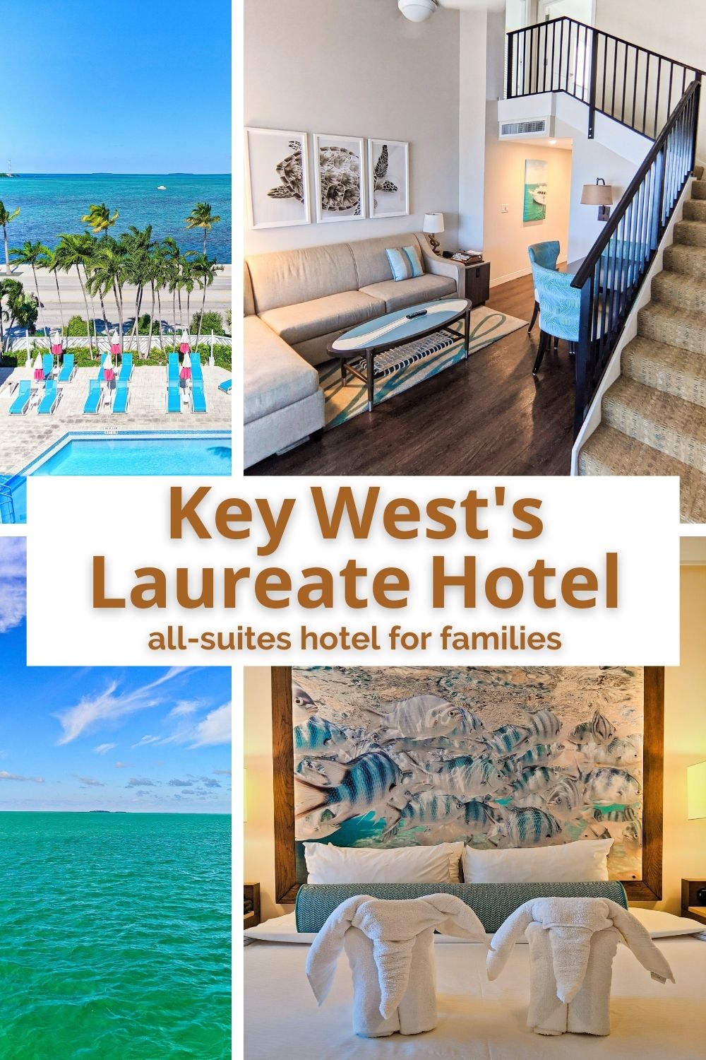 Review of the Laureate Key West, an all-suites hotel. In a great location that's NOT downtown, the Laureate is perfect for families with plenty of space and hotel amenities, directly across from the turquoise waters of the Florida Keys.