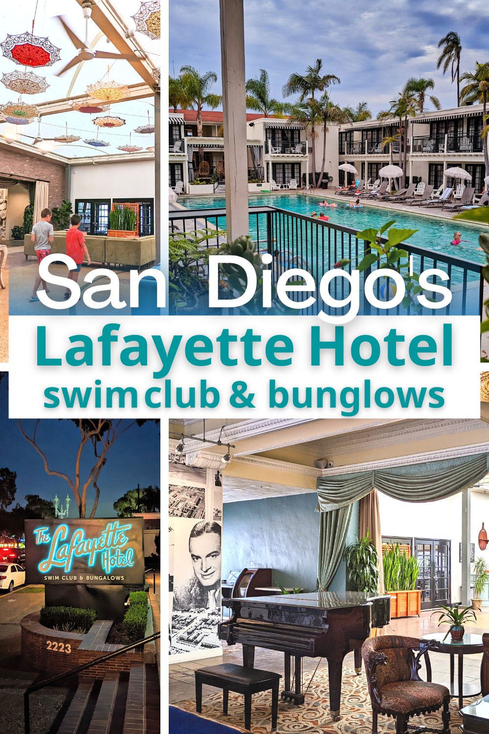 San Diego's Lafayette Hotel, Swim Club and Bungalows is a great vintage stay close to Balboa Park. See what to expect from this old Hollywood destination hotel, one of the most fun places in San Diego.