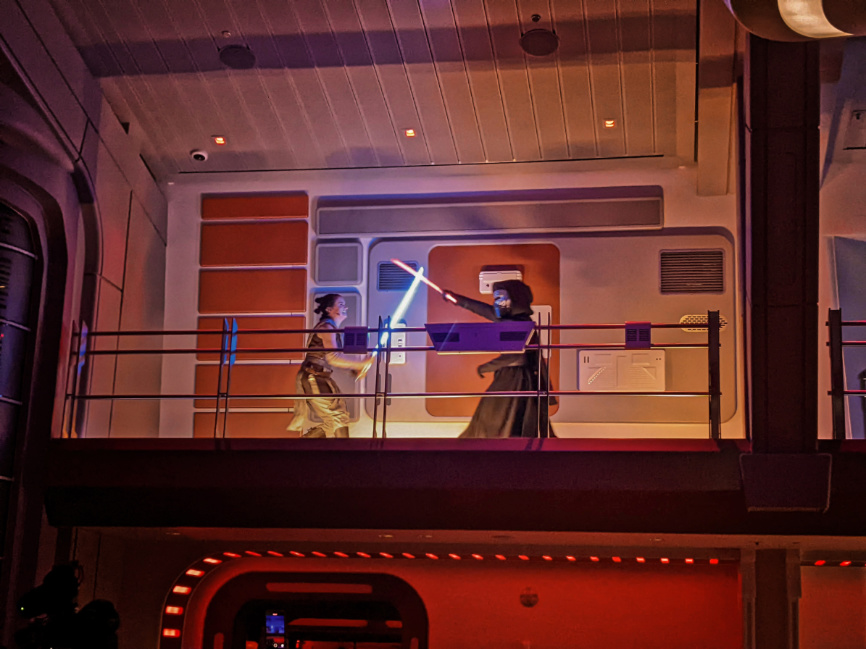 Rey and Kylo Ren Finale on Star Wars Galactic Starcruiser Disney World 1