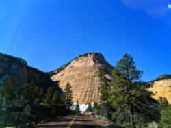 Road into Checkerboard Mesa Eastern side Zion National Park Utah 2