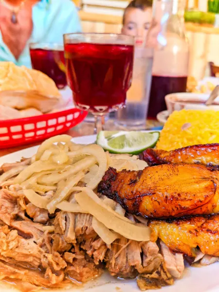 Roasted Pork and Maduros at El Siboney Cuban Restaurant Key West Florida Keys 2021 2