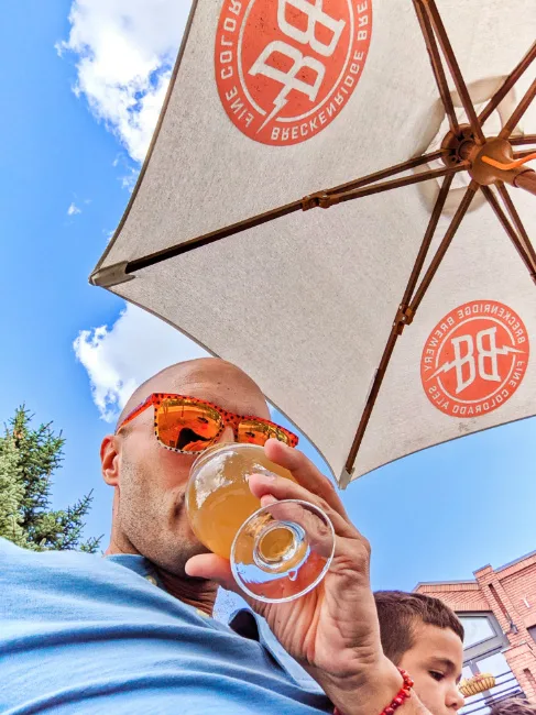Rob Taylor Drinking Hazy IPA at Breckenridge Brewery Colorado 1