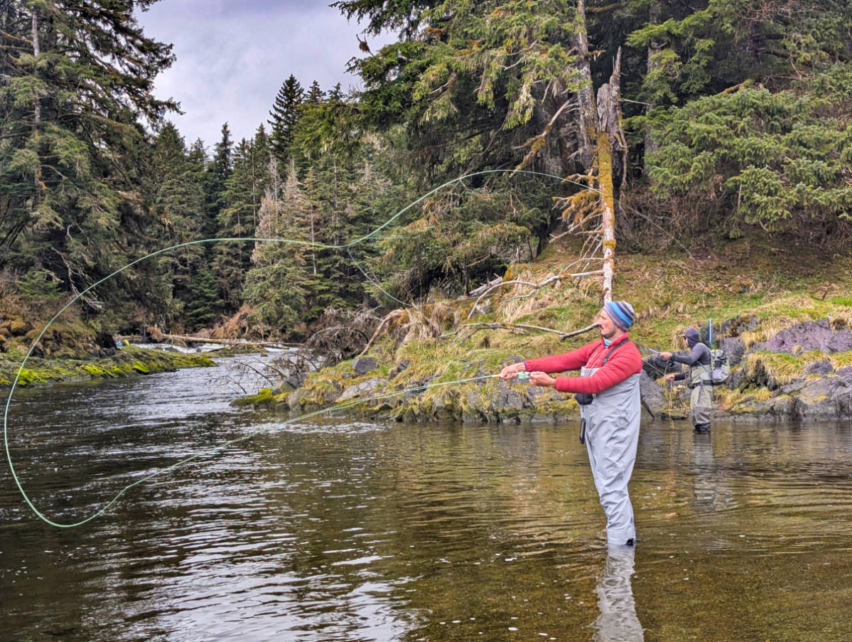 Rob Taylor Fly Fishing at Lave Eva with Mist Cove sailing the Boat Company Southeast Alaska 3