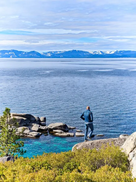 Rob Taylor Hiking at Sunset Cove East Shore Trail Lake Tahoe Nevada 2020 1