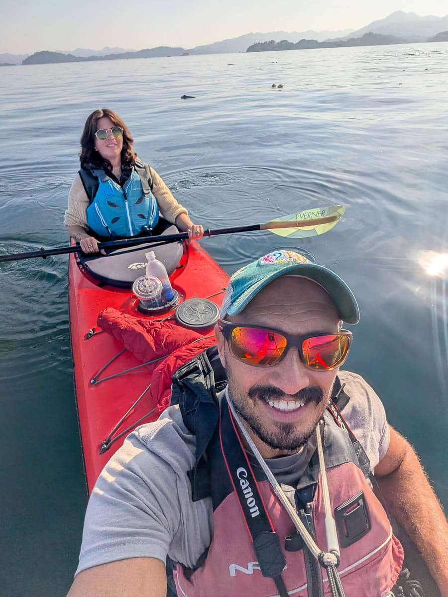 Rob Taylor and Guide in Sea Kayaks with Kayaking Kodiak Alaska 1
