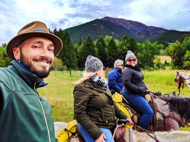 Rob Taylor and Karylin Owen Horseback riding at Livingston Montana 1