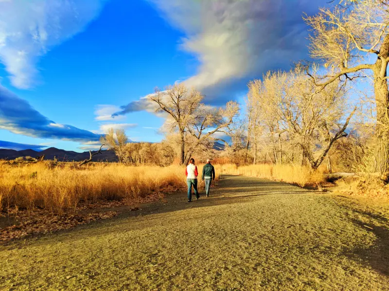Rob Taylor and Kelly Walking Trails in Autumn at Riverview Park Carson City Nevada 2020 2