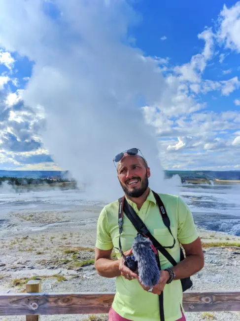 Rob Taylor at Fountain Geyser at Fountain Paint Pots Yellowstone NP 1