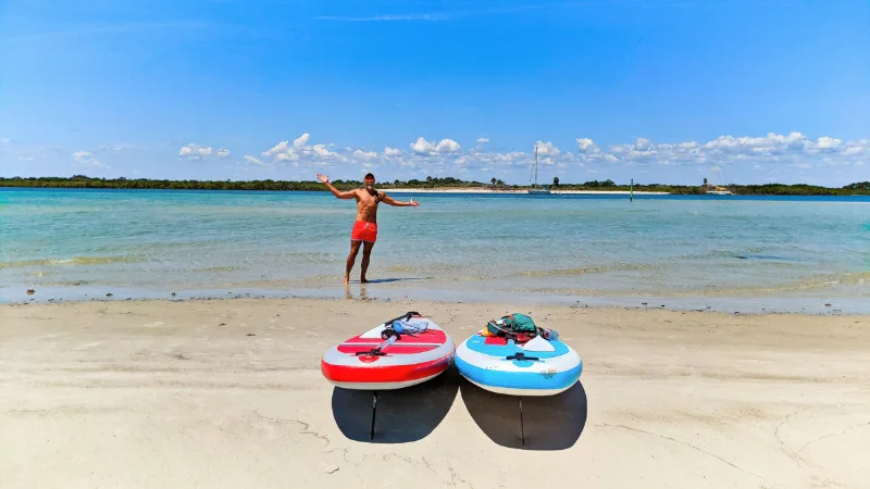 Rob Taylor at Ponce Inlet Sandbar SUP Daytona Beach Florida 2021 1