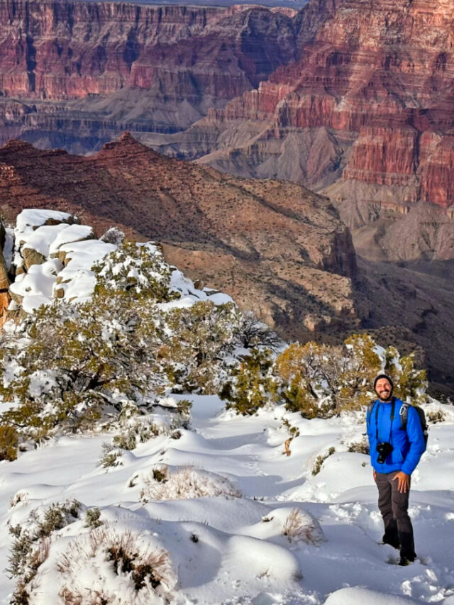 Rob Taylor at South Rim Grand Canyon National Park in the Snow Arizona 3