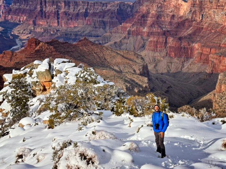 Rob Taylor at South Rim Grand Canyon National Park in the Snow Arizona 3