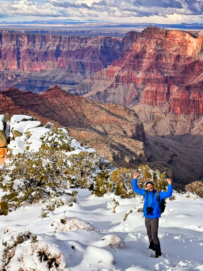 Rob Taylor at South Rim Grand Canyon National Park in the Snow Arizona 5