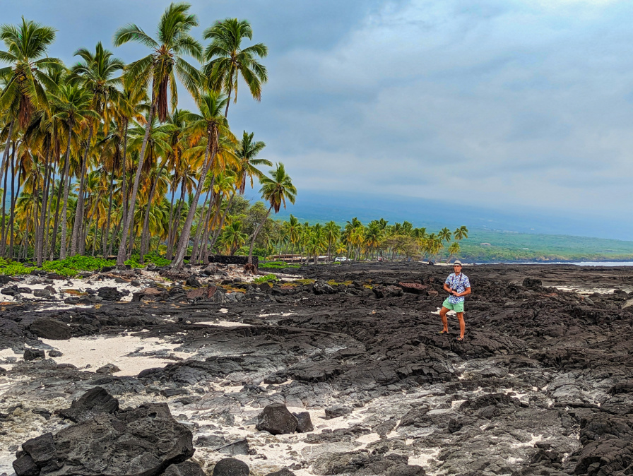 Rob Taylor at Tidepools at Puʻuhonua o Hōnaunau National Historical Park Captain Cook Big Island Hawaii 2