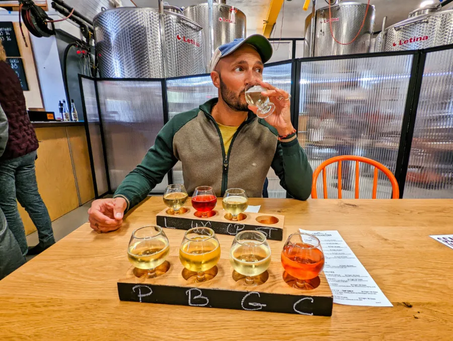 Rob Taylor doing Cider Tasting at Island Orchard Cider Co Door County Wisconsin 2