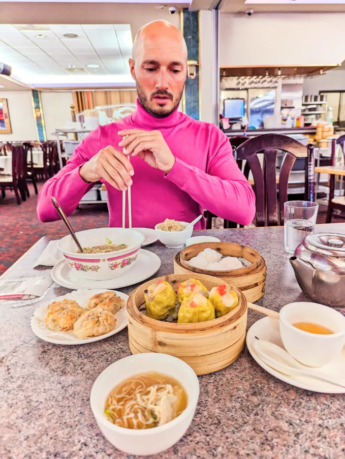 Rob Taylor eating Dim Sum in Chinatown Calgary Alberta 1