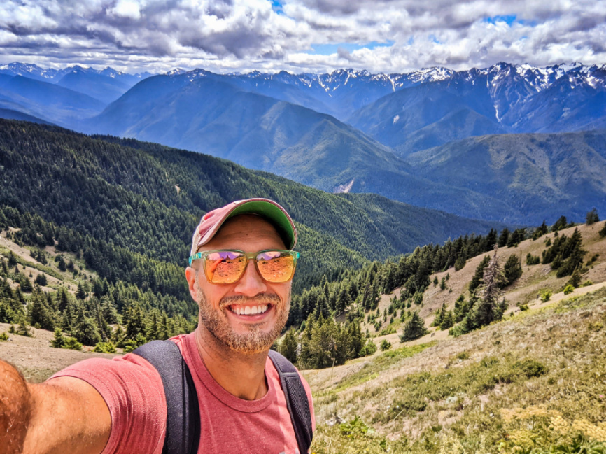Rob Taylor hiking Hurricane Hill Trail Hurricane Ridge Olympic National Park Washington