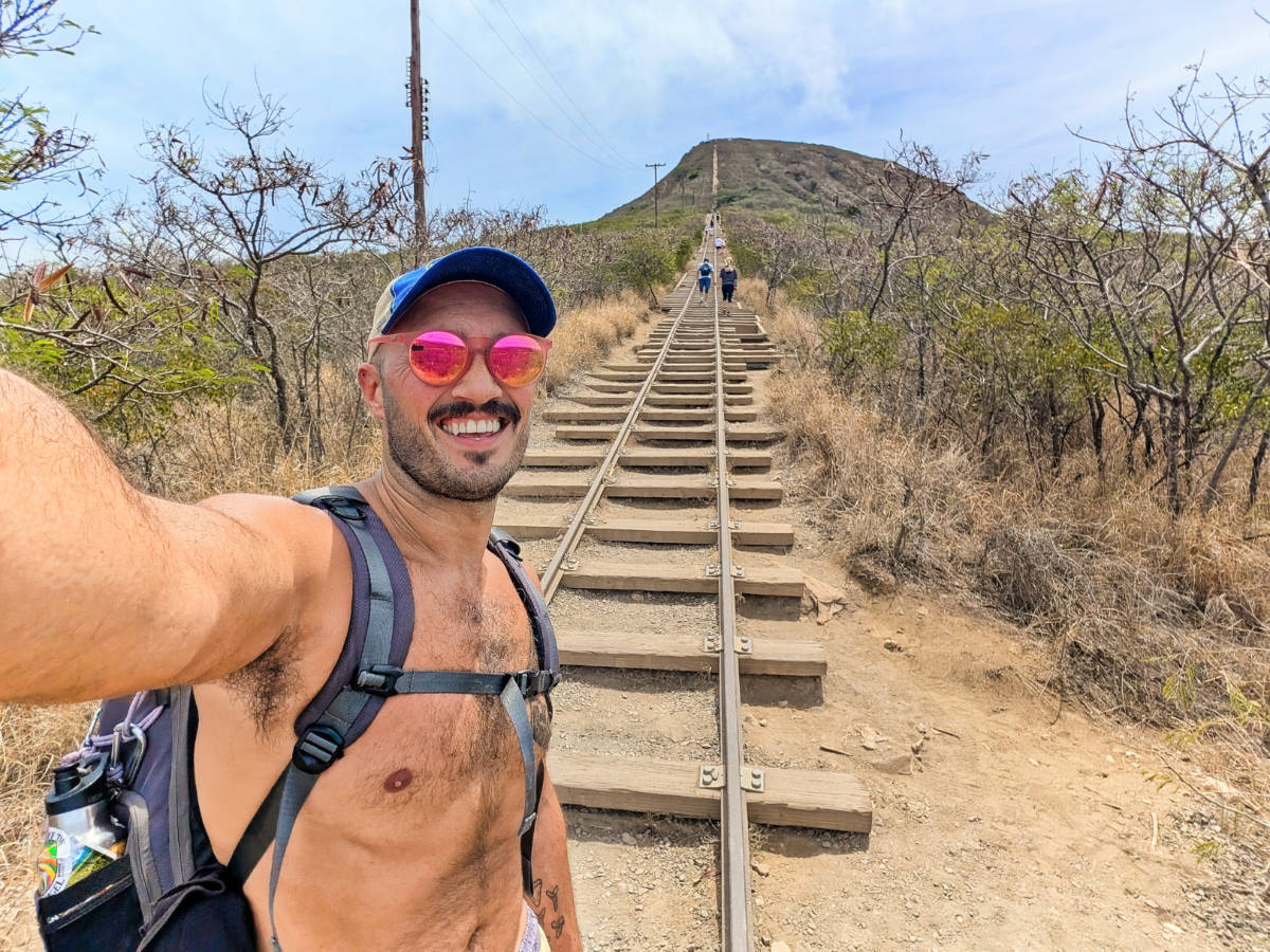 Rob Taylor hiking Koko Crater Rail Trail Honolulu Oahu Hawaii 1