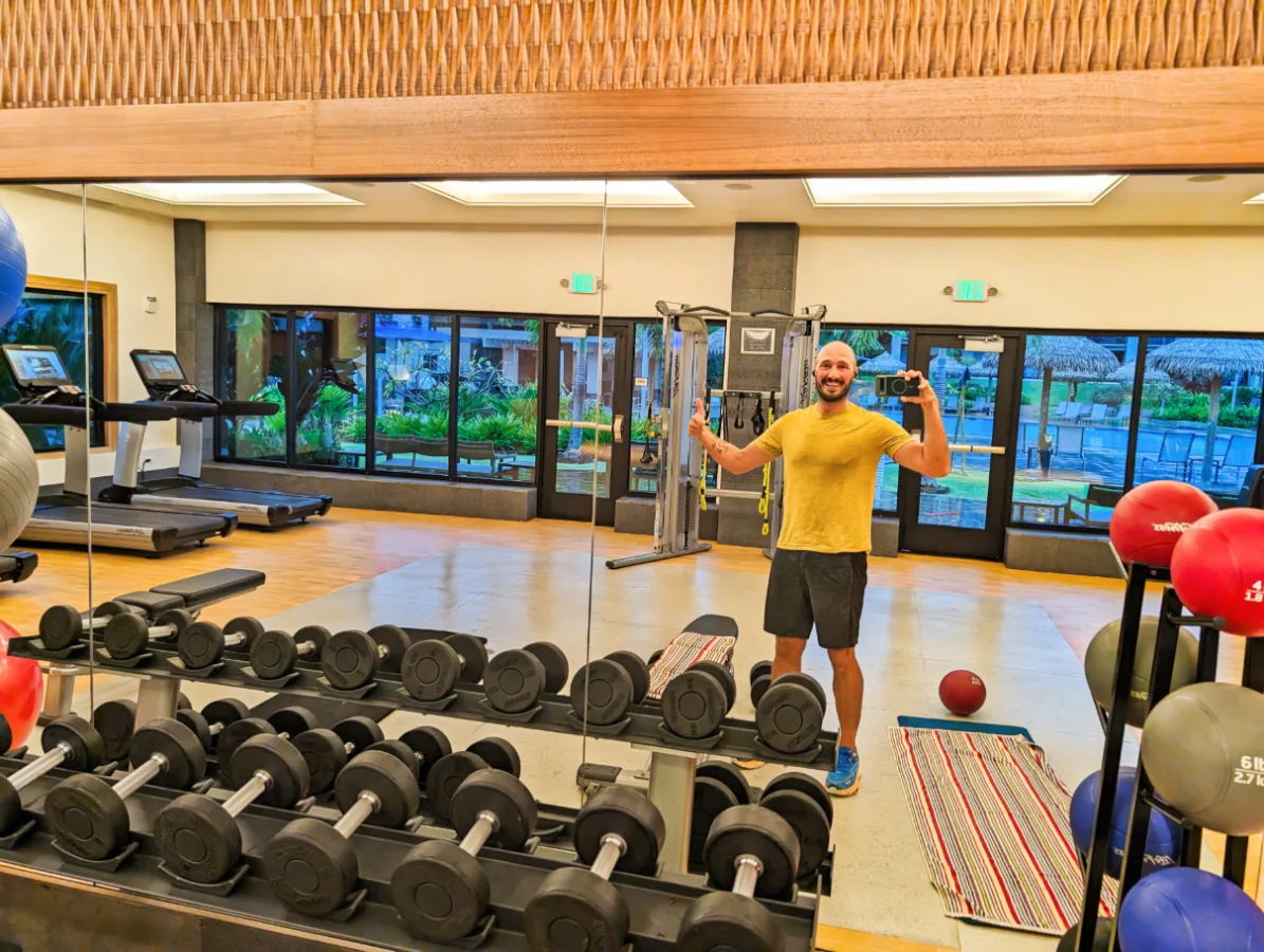 Rob Taylor in Gym at Sheraton Kauai Resort Poipu Kauai 1