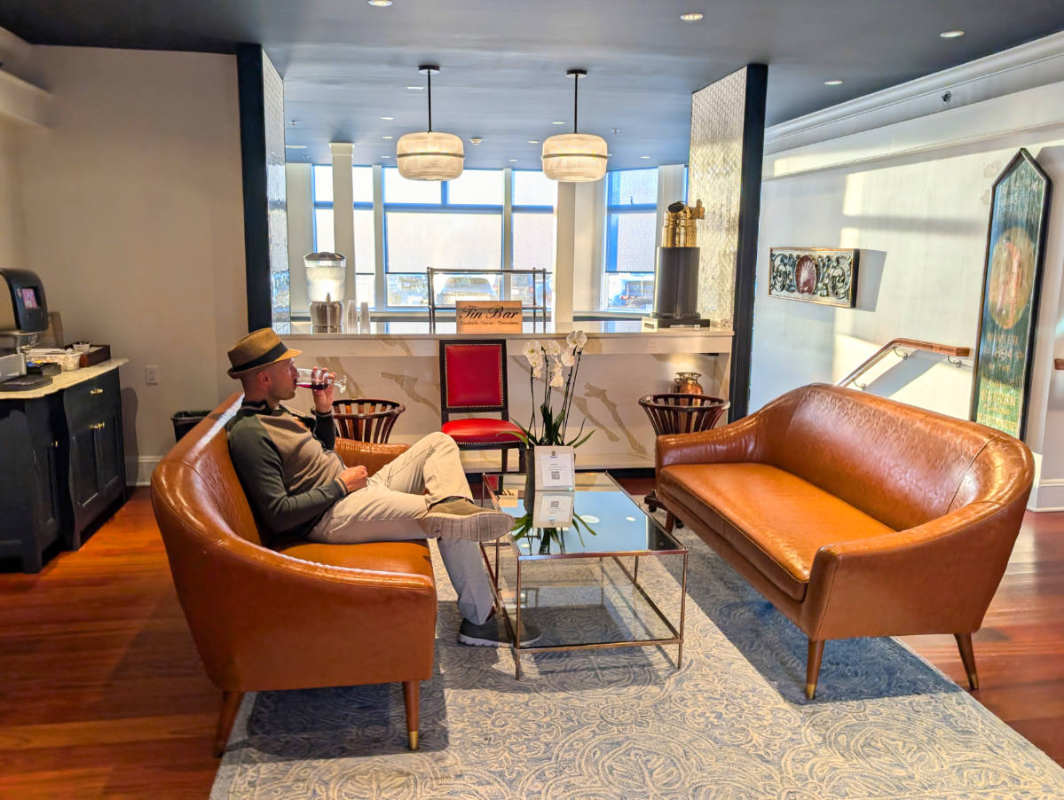 Rob Taylor in Harbor Lobby at Breakwater Inn Kennebunkport Maine 1