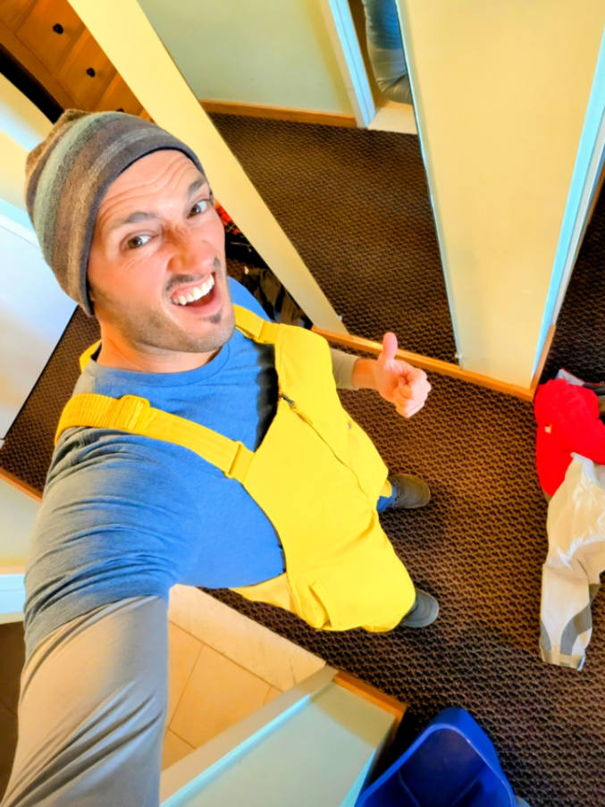 Rob Taylor in Snow Bibs at Sugarloaf Mountain Hotel Carrabassett Valley Maine 1