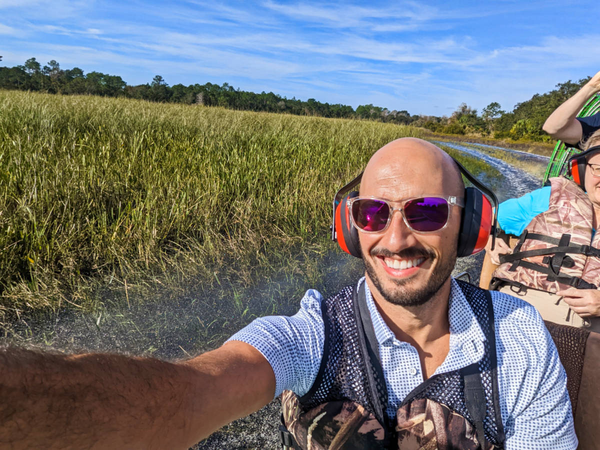 Rob Taylor on Airboat in Lake Kissimmee State Park Central Florida 1