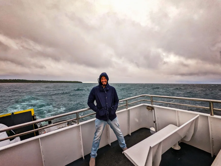 Rob Taylor on Ferry to Washington Island Door County Wisconsin 1