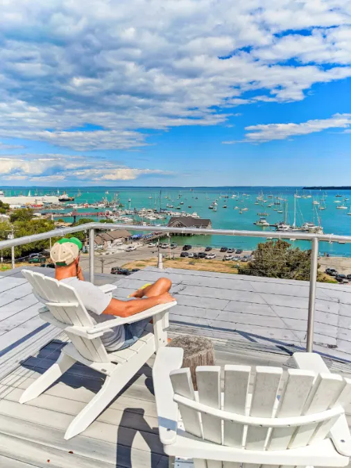 Rob Taylor on Rooftop Deck of 250 Main Hotel Rockland Maine 1