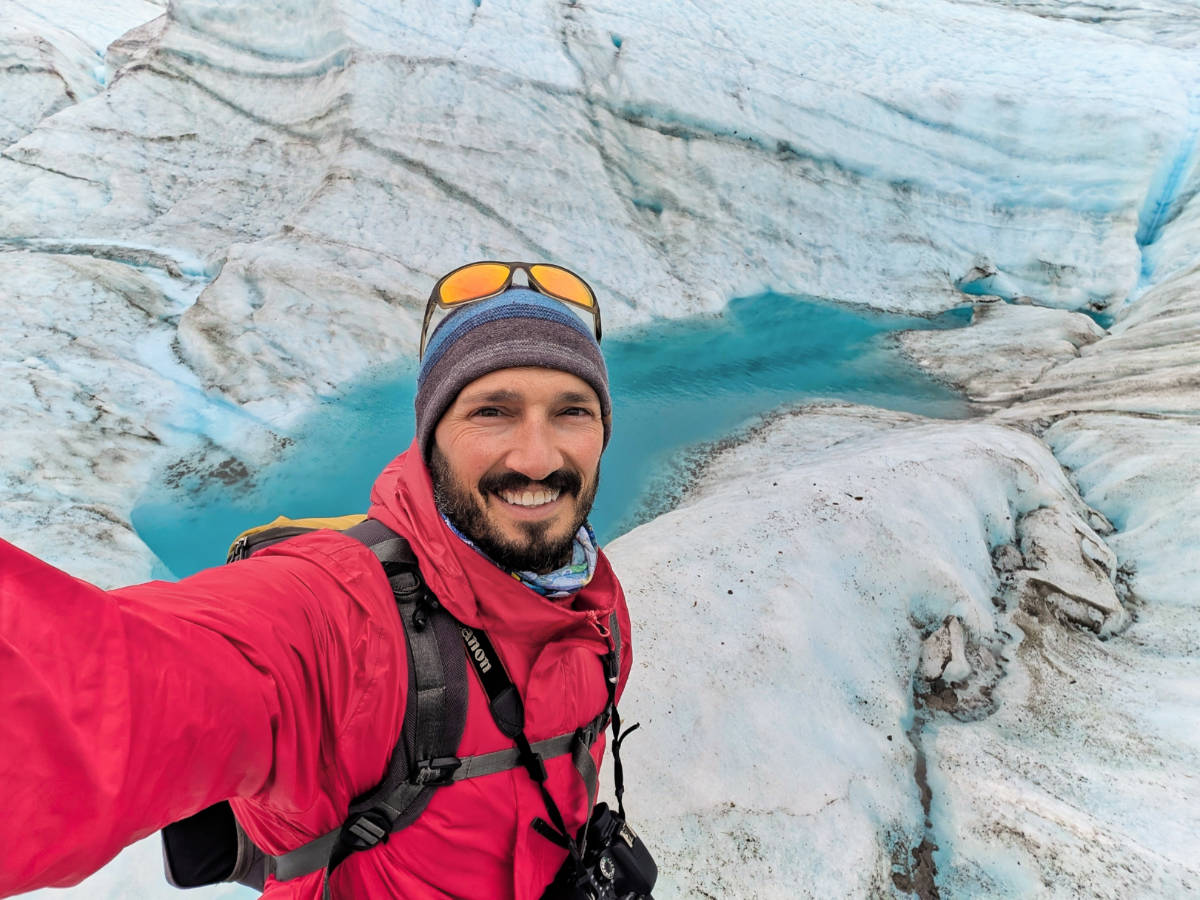 Rob Taylor on Root Glacier with Kennicott Wilderness Guides McCarthy Alaska