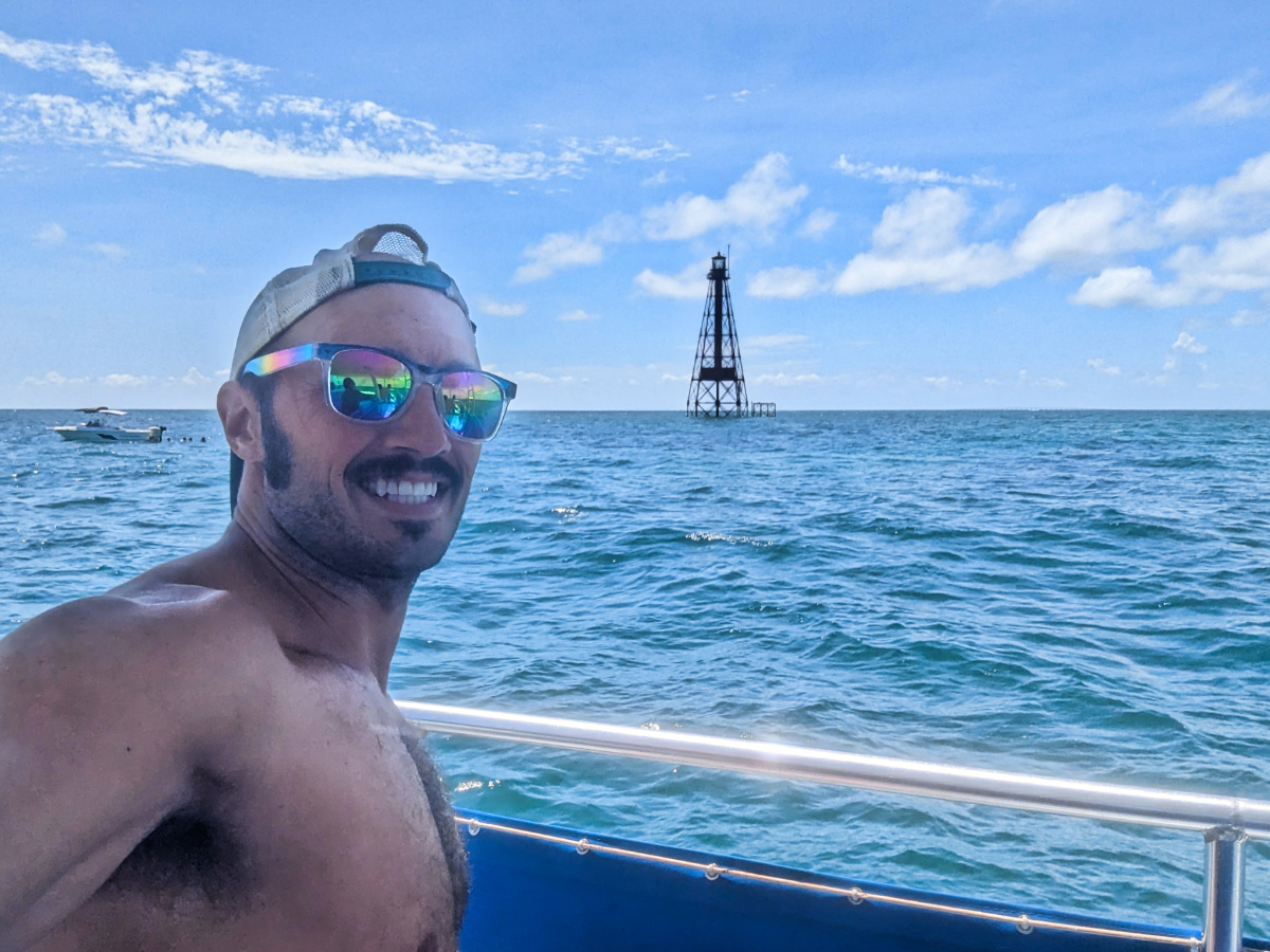 Rob Taylor onboard Starfish Snorkeling Catamaran at Sombrero Reef Lighthouse Marathon Florida Keys 1