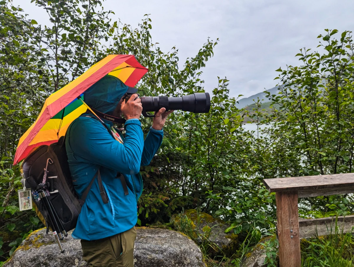 Rob Taylor taking photos at Mendenhall Glacier Juneau Alaska 1