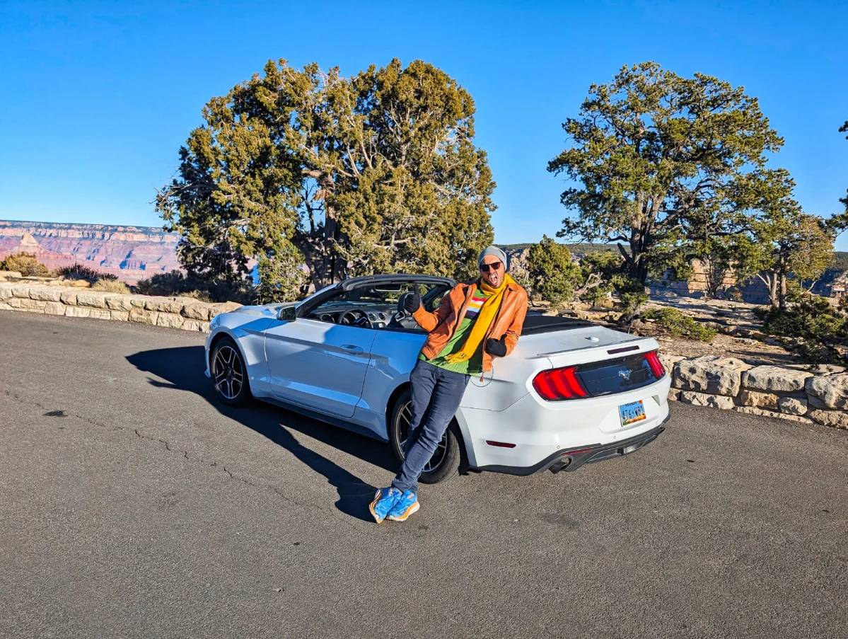 Rob Taylor with Ford Mustang Convertible at Grand Canyon National Park Arizona 1