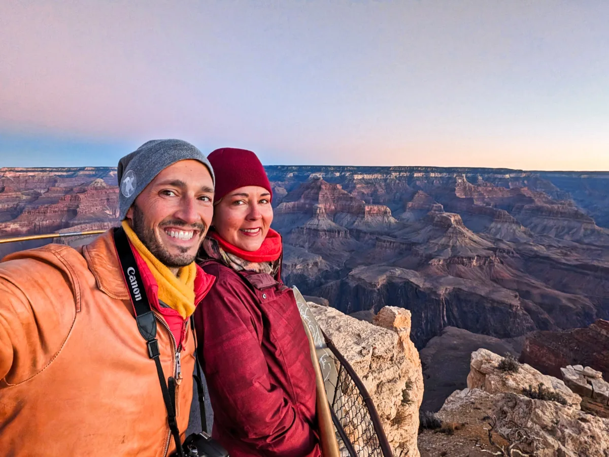 Rob Taylor with Kelly at Sunrise at Grand Canyon National Park Arizona 1
