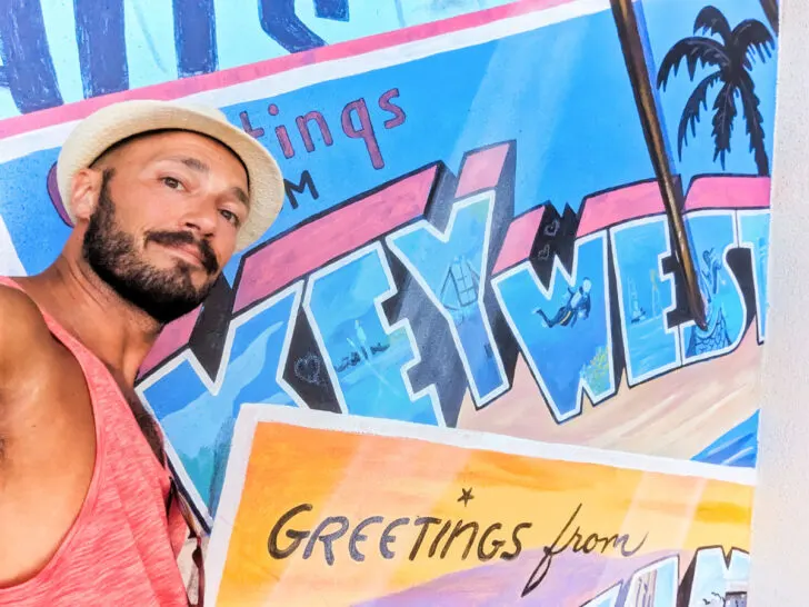 Rob Taylor with Mural at 24 North Hotel Key West Florida Keys 1