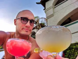 Rob Taylor with margaritas at Best Western Plus Las Brisas Hotel Palm Springs 2